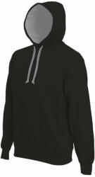 Kariban Férfi kapucnis pulóver Kariban KA446 Men'S Contrast Hooded Sweatshirt -3XL, Black/Fine Grey