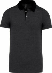 Kariban Férfi galléros póló Kariban KA260 Men'S Two-Tone Jersey polo Shirt -S, Dark Grey Heather/Black
