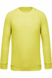 Kariban Férfi pulóver Kariban KA480 Men'S Organic Cotton Crew neck Raglan Sleeve Sweatshirt -XL, Lemon Yellow
