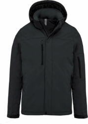 Kariban Férfi Softshell Kariban KA650 Men'S Hooded Softshell Lined parka -M, Titanium