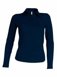 Kariban Női galléros póló Kariban KA244 Ladies' Long-Sleeved polo Shirt -2XL, Navy