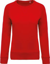 Kariban Női pulóver Kariban KA481 Ladies’ Organic Cotton Crew neck Raglan Sleeve Sweatshirt -2XL, Red