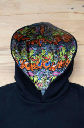 Kariban Uniszex kapucnis pulóver Kariban KA4014 Kids Contrast patterned Hooded Sweatshirt -10/12, Black/Skate Graffiti