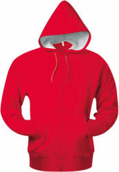 Kariban Uniszex kapucnis pulóver Kariban KA444 Full Zip Hooded Sweatshirt -2XL, Red