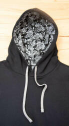 Kariban Uniszex kapucnis pulóver Kariban KA4013 Contrast patterned Hooded Sweatshirt -3XL, Black/Mexican Skull