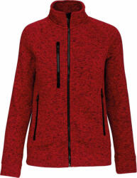 Kariban Női pulóver Kariban KA9107 Ladies' Full Zip Heather Jacket -S, Red Melange