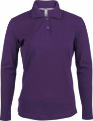 Kariban Női galléros póló Kariban KA244 Ladies' Long-Sleeved polo Shirt -3XL, Purple