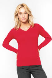 Kariban Női Kariban KA966 Ladies' v-neck Jumper -2XL, Light Royal Blue