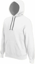 Kariban Férfi kapucnis pulóver Kariban KA446 Men'S Contrast Hooded Sweatshirt -XS, White/Fine Grey