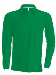 Kariban Férfi galléros póló Kariban KA243 Men'S Long-Sleeved polo Shirt -L, Kelly Green