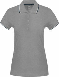 Kariban Női galléros póló Kariban KA251 Ladies' Short-Sleeved polo Shirt -L, Oxford Grey/Navy/White