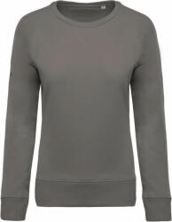 Kariban Női pulóver Kariban KA481 Ladies’ Organic Cotton Crew neck Raglan Sleeve Sweatshirt -L, Storm Grey