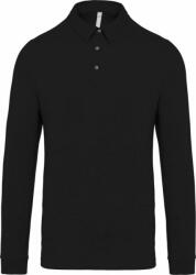 Kariban Férfi galléros póló Kariban KA264 Men'S Long Sleeved Jersey polo Shirt -S, Black