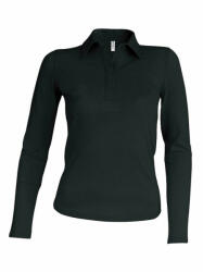 Kariban Női galléros póló Kariban KA244 Ladies' Long-Sleeved polo Shirt -M, Black