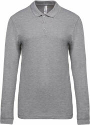Kariban Férfi galléros póló Kariban KA256 Men'S Long-Sleeved piqué polo Shirt -2XL, Oxford Grey