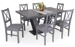  Prága asztal Luna székkel - 6 személyes étkezőgarnitúra
