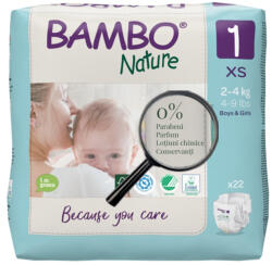 Bambo Nature Eco-Friendly Scutece New Born 2-4 kg (Marimea 1) 22 buc