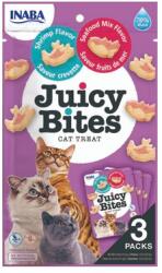 INABA Juicy Bites nedves garnélarák és tengeri herkentyűk macskáknak 33, 9 g (3x11, 3 g)