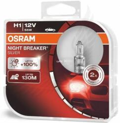 OSRAM Izzó Osram 12v 55w H1+100% Night Breaker Silver Duo Box 2db