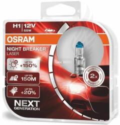 OSRAM Izzó Osram 12v 55w H1+150% Nighit Breaker Laser Duo Box 2db