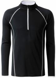 James & Nicholson (Daiber) Férfi funkcionális hosszú ujjú felső JN498 - Fekete / fehér | 2XL (1-JN498-1752314)
