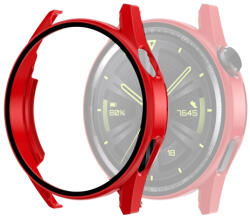 Husa din plastic cu sticla de protectie pentru Huawei Watch GT 3 46mm rosu