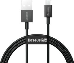  USB töltő- és adatkábel, microUSB, 100 cm, 2000 mA, törésgátlóval, gyorstöltés, Baseus Superior, CAMYS-01, fekete