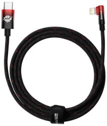 Baseus MVP Elbow kábel USB-C / Lightning 20W 2m, fekete/piros