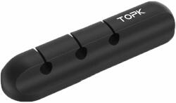 TopK Organizator Cabluri 1 x 3 TopK L16, Silicon, Fixare cu Banda Dublu Adeziva, Negru (L35000303)