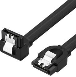 Ugreen Cablu Flexibil SATA-SATA 90°, Ugreen US217, Conectare Hard-disk SSD, SATA III 6 Gbps, 0.5m, Computer Modding, Negru (30797-UGREEN)