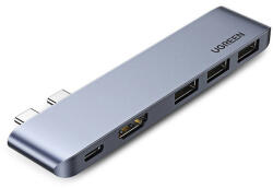 Ugreen Hub Multiport 5 in 2, Ugreen 60559, USB Type-C la USB 3.0, HDMI 4K 30Hz, USB-C PD 100W (60559-UGREEN)