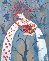 Ideyka Set pictura pe numere, cu sasiu, Copacul vietii - Gaidamaka Oly , 40x50 cm (KHO5053) Carte de colorat