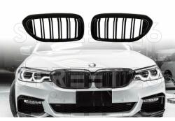 Tuning - Specials Grile Centrale compatibil cu BMW Seria 5 G30 G31 (2017-2020) M Design Negru Lucios (5888)