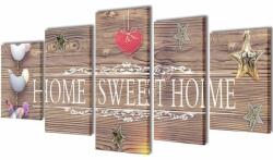 VidaXL Set tablouri de pânză imprimate cu home sweet home, 100 x 50 cm (241592)