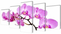 VidaXL Set tablouri de perete cu imprimeu orhidee, 200 x 100 cm (241571)