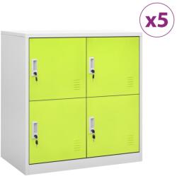 vidaXL Dulapuri vestiar 5 buc. gri deschis/verde 90x45x92, 5 cm oțel (3095230) Dulap arhivare