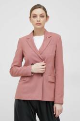PS Paul Smith gyapjú kabát rózsaszín, sima, kétsoros gombolású - rózsaszín 38