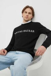 Bruuns Bazaar pulóver Simon Nouveau könnyű, férfi, fekete - fekete L