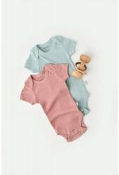 BabyCosy Set 2 body-uri bebe unisex din bumbac organic si modal - Mint/Rose, BabyCosy (Marime: 0-3 Luni) (BC-CSYM11208-0) - babyneeds