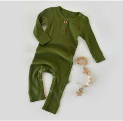 BabyCosy Salopeta cu maneca lunga si pantaloni lungi din bumbac organic si modal - Verde BabyCosy (Marime: 3-6 Luni) (BC-CSYM11420-3)