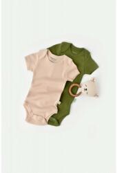 BabyCosy Set 2 body-uri bebe unisex din bumbac organic si modal - Verde/Blush, BabyCosy (Marime: 18-24 Luni) (BC-CSYM11212-18) - babyneeds