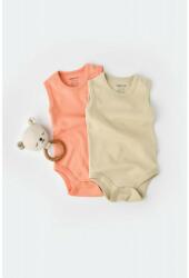 BabyCosy Set 2 body-uri fara maneci bebe unisex -100% bumbac organic - Roz/Crem, BabyCosy (Marime: 3-6 Luni) (BC-CSY3019-3) - babyneeds