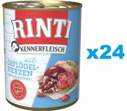 RINTI Kennerfleisch Poultry Hearts 24 x 400 g hrana caini, cu inimi de pasare