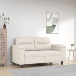 vidaXL Canapea cu 2 locuri, crem, 120 cm, piele ecologică (349246) Canapea