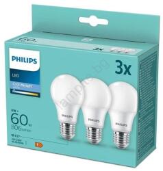 Philips К-кт 3бр. LED крушки Philips A60 E27/8W/230V 6500K (P5391)