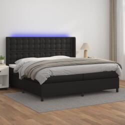 vidaXL fehér műbőr rugós ágy matraccal és LED-del 200x200 cm (3139403) - vidaxl