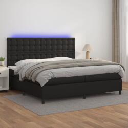 vidaXL fehér műbőr rugós ágy matraccal és LED-del 200x200 cm (3135963) - vidaxl