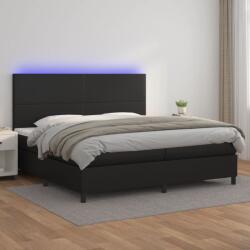 vidaXL fehér műbőr rugós ágy matraccal és LED-del 200x200 cm (3135843) - vidaxl