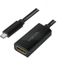 LogiLink USB 3.2 (Gen 2) Adapter, C/M to HDMI A/F, 4K/60Hz, Black, 0.15m (UA0380)