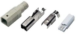 LogiLink USB-B Plug solder type, set w. 4 parts incl. boot, grey (UP0002)